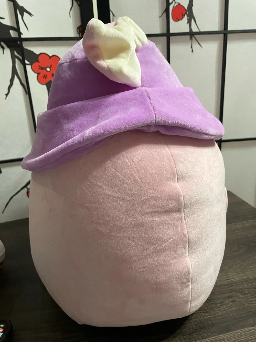 Squishmallows Pink Pig with Lavender Bucket Hat